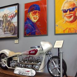 Sturgis Motorcycle Museum & Hall Of Fame - Original artwork by Ray Drea on display.
