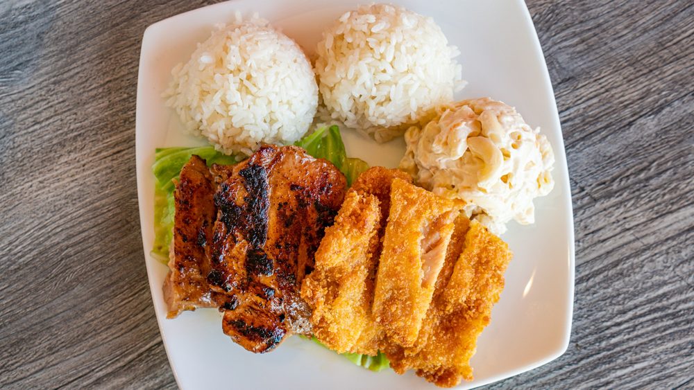 Food from OHA Hawaiian BBQ