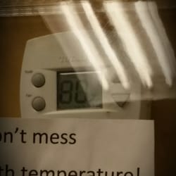Anytime Fitness - Temp is consistently above 78 degrees..everyday this week it has been 80!  No ceiling fans on...