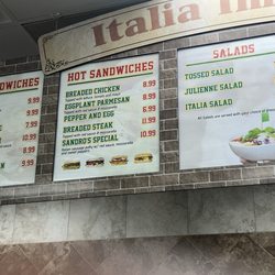 Menu at the deli