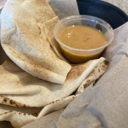Aladdin's Eatery - Lakewood - Pita and hot sauce