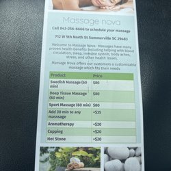 Massage Nova - Price list