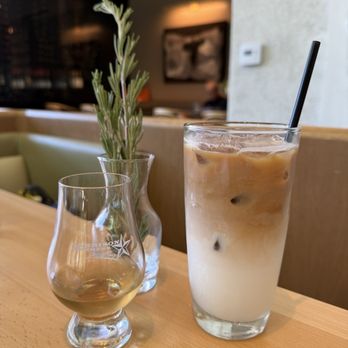 Solstice - Latte with syrup on the side - New American Near Me - Irvine, California