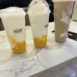 Mango drink and I forgot the other one Mango drink and I forgot the other one