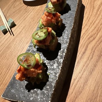 Sushi Jin - Crispy rice with spicy tuna - Sushi Bars Near Me - Westport, Connecticut Sushi Jin - Crispy rice with spicy tuna - Sushi Bars Near Me - Westport, Connecticut