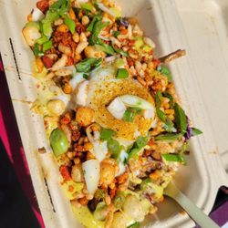 Kottu - Garlic lamb kottu with added egg and cheese sauce