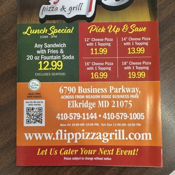 Flip Pizza & Grill - Menu - Pizza Near Me - Elkridge, Maryland Flip Pizza & Grill - Menu - Pizza Near Me - Elkridge, Maryland