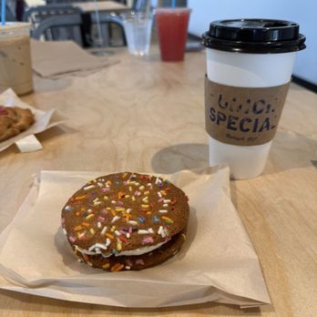 Union Special - Vegan cookie sandwich and cafe au lait with lavender honey - Bakeries Near Me - Raleigh, North Carolina Union Special - Vegan cookie sandwich and cafe au lait with lavender honey - Bakeries Near Me - Raleigh, North Carolina