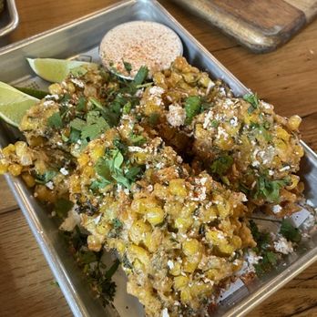 Camp Outpost - Street Corn Fritters - New American Near Me - San Antonio, Texas
