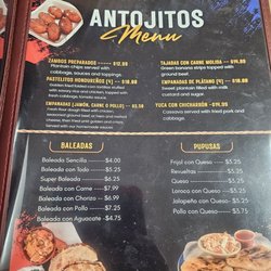 One-page of menu