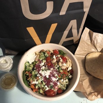 CAVA - Make your own build your own greens and grains bowl with just about every topping - Mediterranean Near Me - Encinitas, California