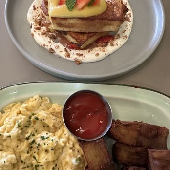 Birdies - French toast with potatoes & scrambled eggs - Salad Near Me - Burnaby, British Columbia Birdies - French toast with potatoes & scrambled eggs - Salad Near Me - Burnaby, British Columbia
