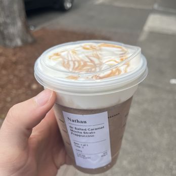 Starbucks - Salted Caramel Mocha Strato Frappuccino - Coffee & Tea Near Me - Portland, Oregon Starbucks - Salted Caramel Mocha Strato Frappuccino - Coffee & Tea Near Me - Portland, Oregon