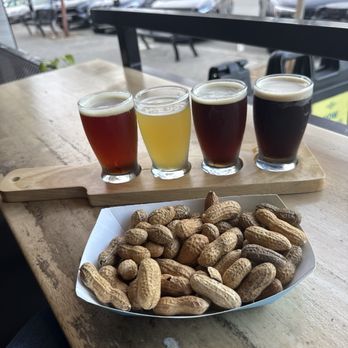The Craftsman - Brews & Bites - Beer flight and  peanuts! - Brewpubs Near Me - Redondo Beach, California