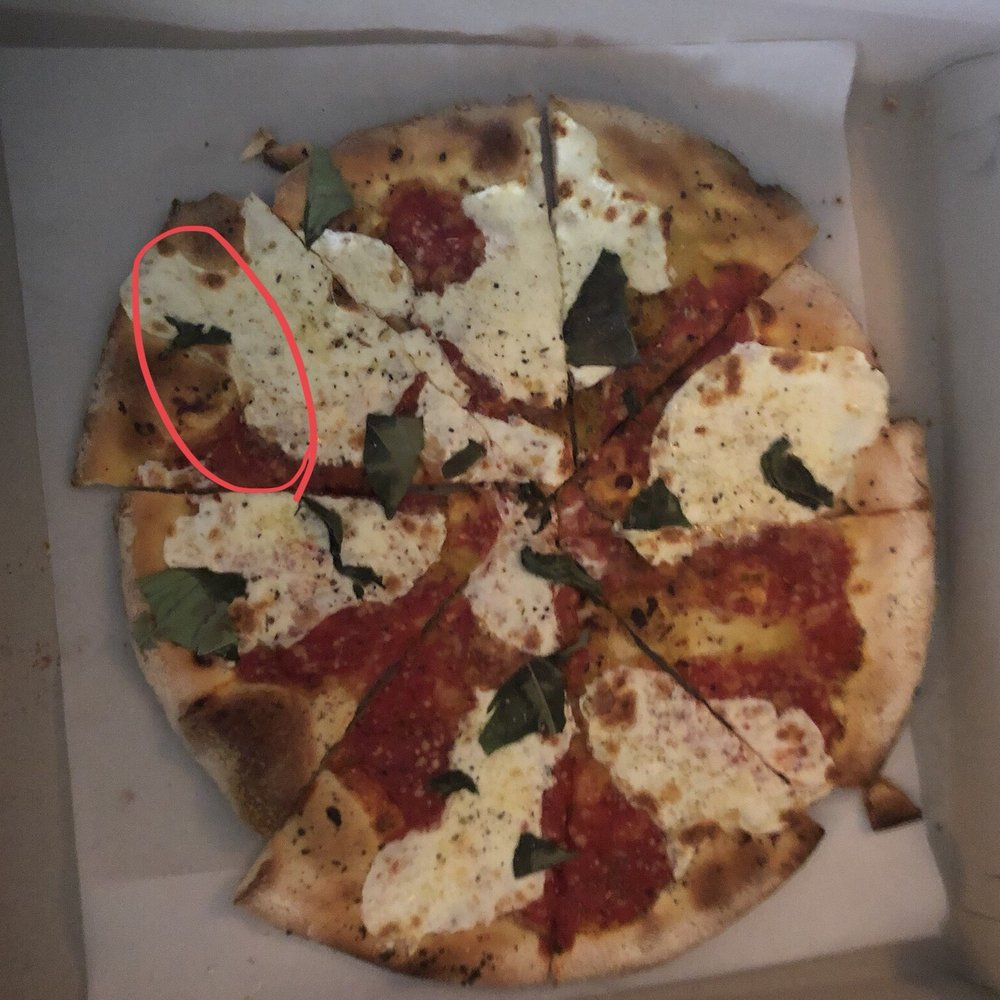 Spolini's - Margherita pizza (not fresh) with assorted slices that didn't fit together, oh and a long black hair! - Italian Near Me - Kew Gardens, New York Spolini's - Margherita pizza (not fresh) with assorted slices that didn't fit together, oh and a long black hair! - Italian Near Me - Kew Gardens, New York