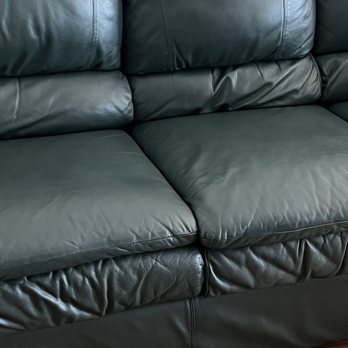 Mobile Leather Pro - Green sofas after the repair - Furniture Reupholstery Near Me Mobile Leather Pro - Green sofas after the repair - Furniture Reupholstery Near Me