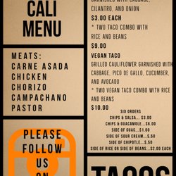 Cultura Cali - Menu