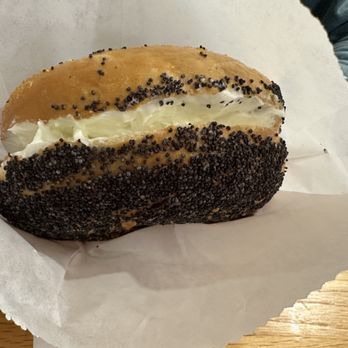 Two Stroke Coffee - Poppyseed bagel with cream cheese - Coffee & Tea Near Me - Portland, Oregon