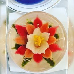 Red and orange jelly cake for my family