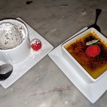 KAI ZAN - Left to right... Lava cake and matcha green tea creme brulee - Asian Fusion Near Me - Chicago, Illinois KAI ZAN - Left to right... Lava cake and matcha green tea creme brulee - Asian Fusion Near Me - Chicago, Illinois