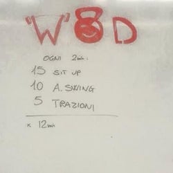 Un esempio di WOD, l'allenamento del giorno