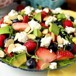 Farmgirl - Personal Chef Services: Hearty Side for a client-Spinach, Strawberry and Feta Salad