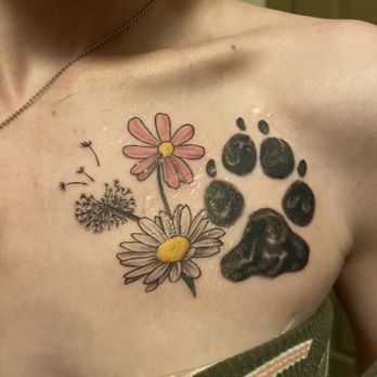 Revolt Tattoos - dog paw print and flowers - Tattoo Near Me - Las Vegas, Nevada Revolt Tattoos - dog paw print and flowers - Tattoo Near Me - Las Vegas, Nevada