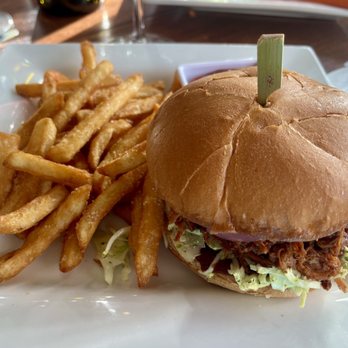 Pine Tavern Restaurant - Pulled Pork Sandwich - American Near Me - Bend, Oregon Pine Tavern Restaurant - Pulled Pork Sandwich - American Near Me - Bend, Oregon