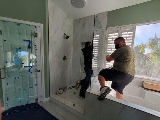 Bathroom Remodeling Project - Our team and clients fell in love with this project which consisted of a full bathroom remodel.