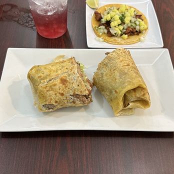 Tacos El Gordo - The drink is Jamaica (agua fresca), one taco de al pastor and a carne asada burrito - Mexican Near Me - Ephrata, Pennsylvania Tacos El Gordo - The drink is Jamaica (agua fresca), one taco de al pastor and a carne asada burrito - Mexican Near Me - Ephrata, Pennsylvania