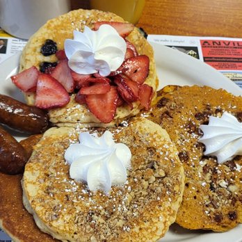 Kate's Pancake House - Tiny cakes trio (not tiny) - Breakfast & Brunch Near Me - Carolina Beach, North Carolina Kate's Pancake House - Tiny cakes trio (not tiny) - Breakfast & Brunch Near Me - Carolina Beach, North Carolina