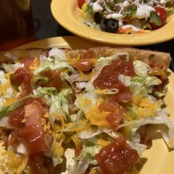 Pizza Inn - Salad and taco pizza from the buffet bar!! Yummy!!