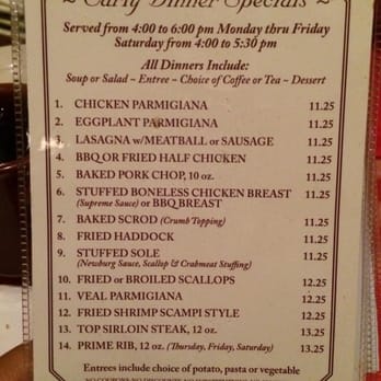 Greg's Restaurant - Early bird menu - Italian Near Me - Watertown, Massachusetts Greg's Restaurant - Early bird menu - Italian Near Me - Watertown, Massachusetts