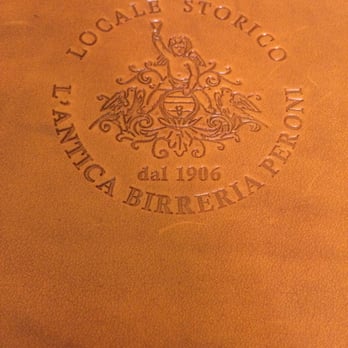 L'Antica Birreria Peroni - Leather cover for the menu - Beer Bar Near Me - Rome, RM