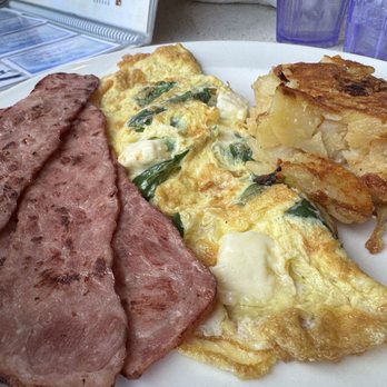 Atlantic Diner - Spinach and Feta Omelette Turkey Bacon homefries - American Near Me - Richmond Hill, New York