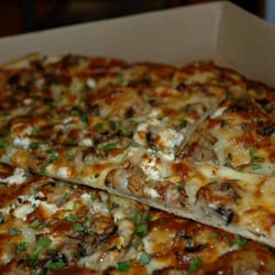 Sliver Pizzeria - Wild Mushroom, Onions, French Goat cheese, Mozzarella, Garlic, Olive, Fresh Herbs