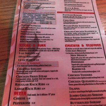 JD's Grill House - the menu - Sports Bars Near Me - Thatcher, Arizona