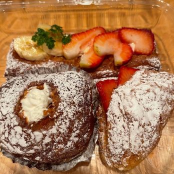 Cream Pan - Top: Strawberry Banana Croissant  Left: Azuki Cream Right: Strawberry Croissant - Bakeries Near Me - Tustin, California