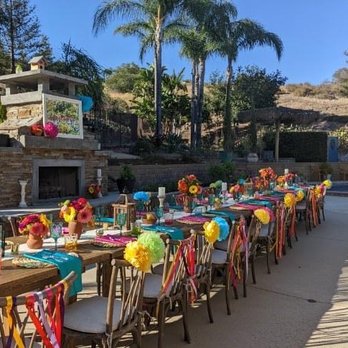 Over The Top Specialty Event Rentals - Farm tables, Willow chairs and teal and magenta napkins - Party Equipment Rentals Near Me - Upland, California Over The Top Specialty Event Rentals - Farm tables, Willow chairs and teal and magenta napkins - Party Equipment Rentals Near Me - Upland, California