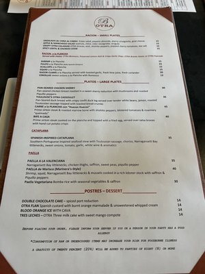 Menu photo 6 OTRA Restaurant Providence, RI