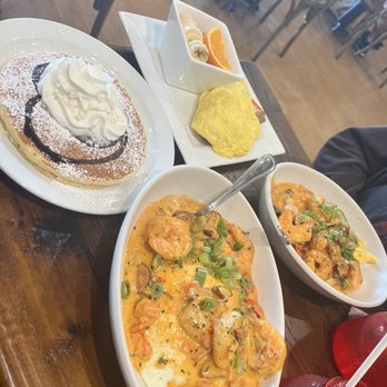 The Pan - Shrimp grits, peanut butter chocolate pancakes, and the Pan Omelette - Pizza Near Me - Gardena, California The Pan - Shrimp grits, peanut butter chocolate pancakes, and the Pan Omelette - Pizza Near Me - Gardena, California