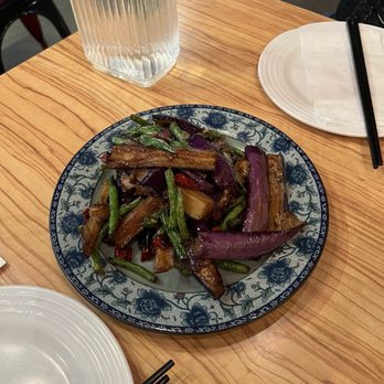 Hunan Style - Sauteed Eggplant with String Beans - Chinese Near Me - Davis, California