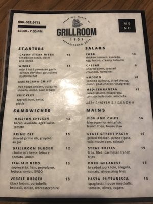 Menu photo 3 Grillroom 1901 Sault Ste. Marie, MI Menu photo 3 Grillroom 1901 Sault Ste. Marie, MI