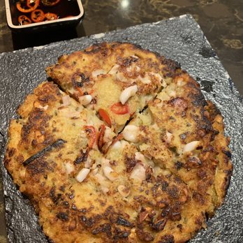 Anto - Nokdu Jeon - mung bean pancake w/seafood - Korean Near Me - New York, New York Anto - Nokdu Jeon - mung bean pancake w/seafood - Korean Near Me - New York, New York
