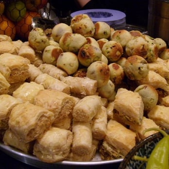 Yalla Yalla - A bajillion kinds of baklava - pistachio, walnut, pine nut, etc. - Middle Eastern Near Me - London, XGL Yalla Yalla - A bajillion kinds of baklava - pistachio, walnut, pine nut, etc. - Middle Eastern Near Me - London, XGL