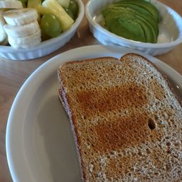 Elmer's: Toast. Avocado and fruit