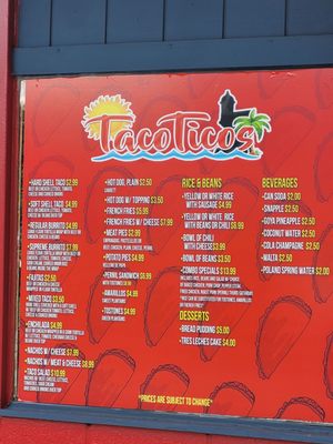 Menu photo 1 Taco Ticos Stand Newburgh, NY