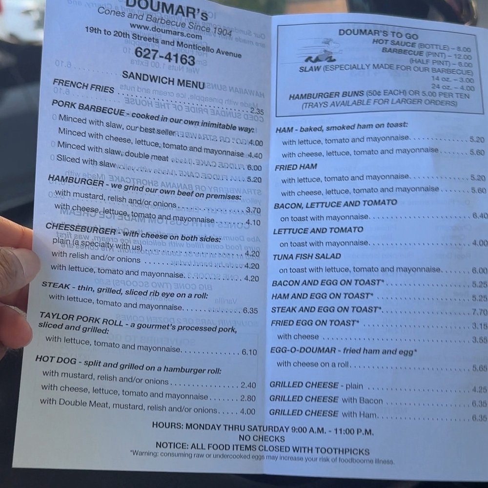 Doumar's Cones & Barbecue - Menu - Barbeque Near Me - Norfolk, Virginia Doumar's Cones & Barbecue - Menu - Barbeque Near Me - Norfolk, Virginia