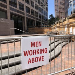 Chase Bank - Be mindful of Men working Above. 7/2019