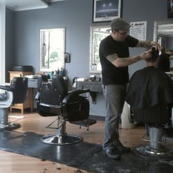 Mackie's Barber Shop - John cutting hair